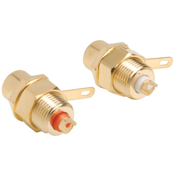 Main product image for Gold RCA Jack Solder Type w/Nut Pair Hex Type 091-1204